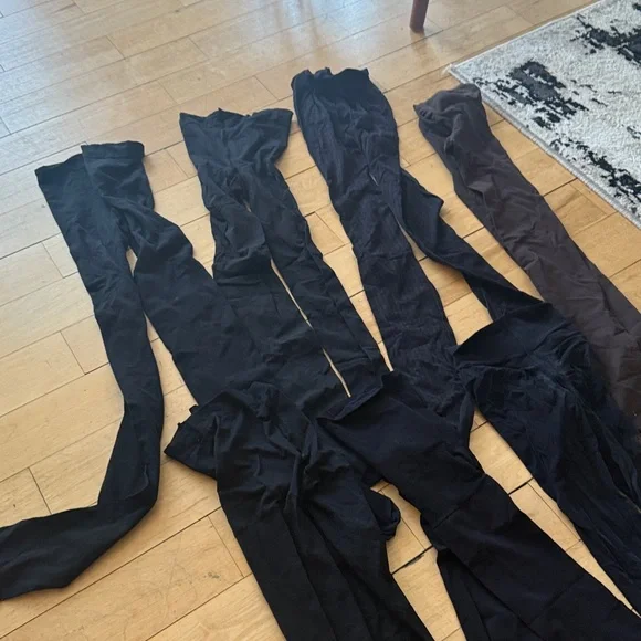 Set of 6 Black and 1 Brown Tights Collection